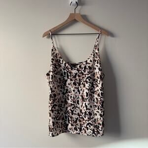 Banana Republic Leopard Print Women's Camisole Top adjustable spaghetti strap XL